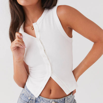Ribbed Button Tank